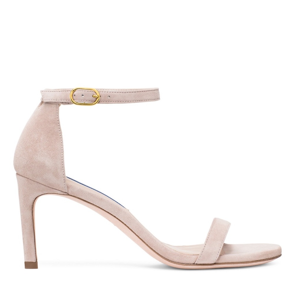 NIB Stuart Weitzman Nunakedstraight Suede Strap heel
